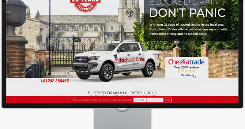 Computer showing website