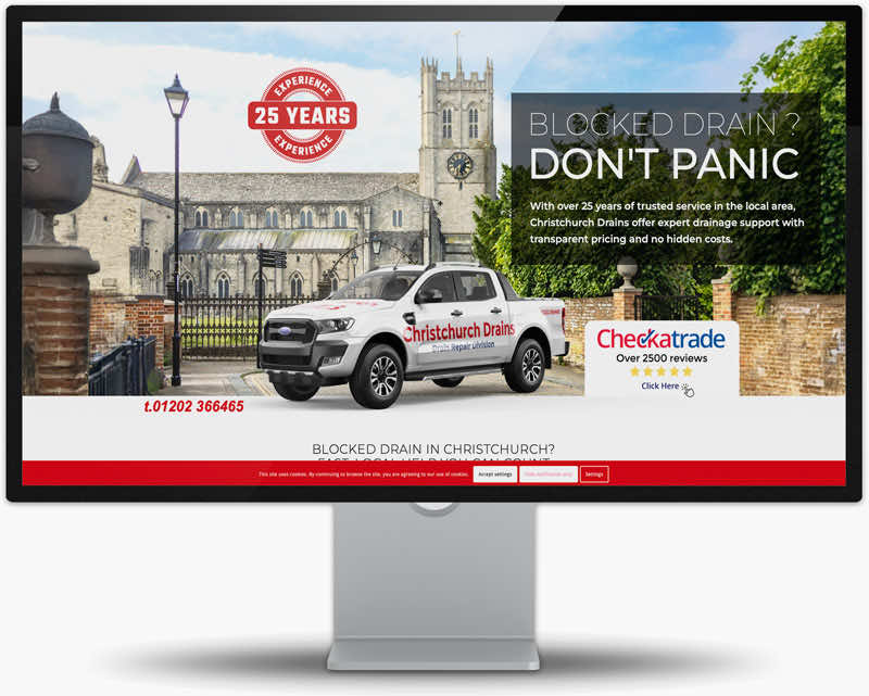 Computer showing website